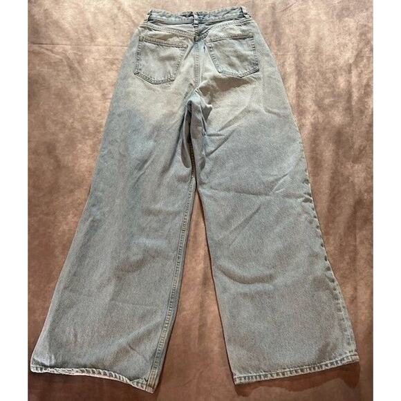 COS Womens Wide Leg Jeans Baggy Y2K Hipster High Rise Faded Light Wash Size 24 - Picture 2 of 7